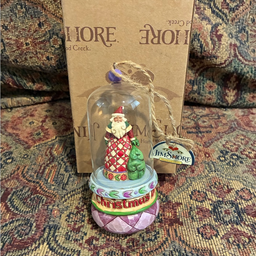2008 Jim Shore Santa with Green Tree and Purple Accents